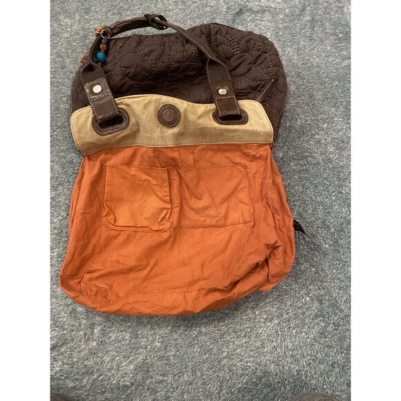 Canvas And Fabric Fossil Key Tote Shoulder Bag Purse - Picture 8 of 13